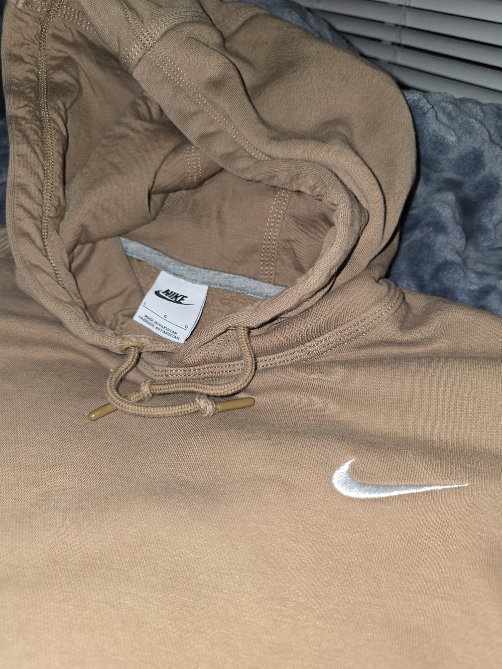 Nike Tan/Camel Hoodie with White Swoosh